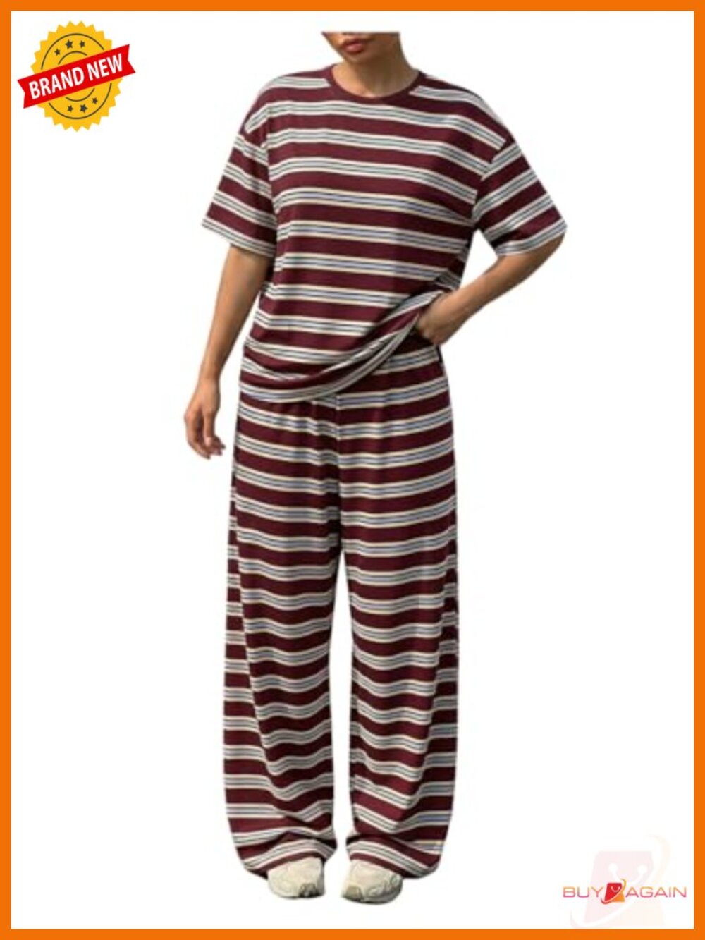 2 Piece Lounge Set Short Sleeve T Shirt Top Wide Leg Pants